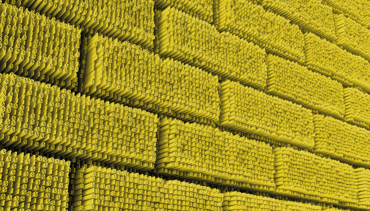 Abstract yellow 3D blocks pattern.credit_istock-611745966.