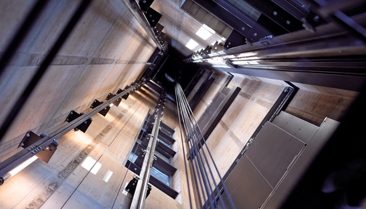 Inside a modern lift shaft.credit_istock-185031101