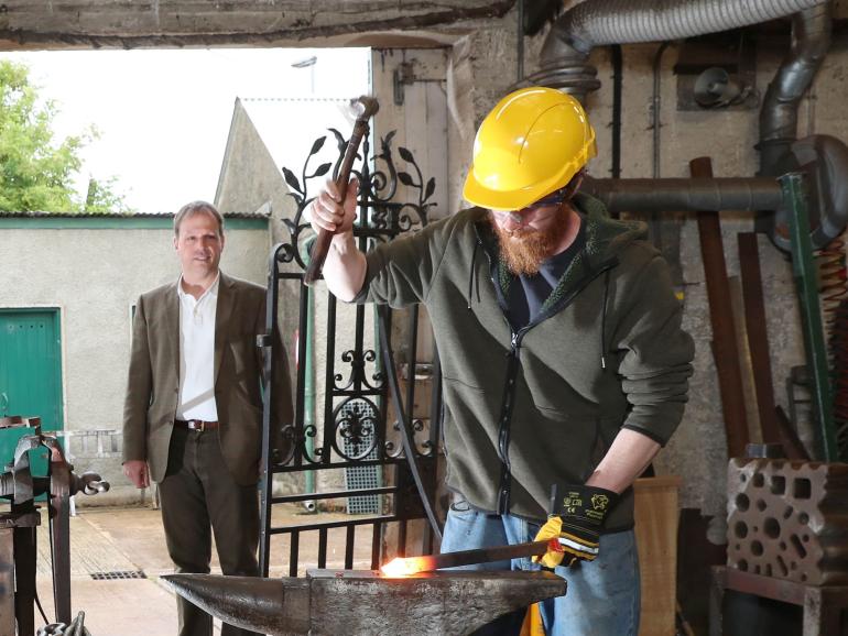 Department for Communities Historic Environment Division Director Iain Greenway is pictured at the Heritage Skills Centre at Moira with Owen Mort, Skills Centre Manager and internal verifier.