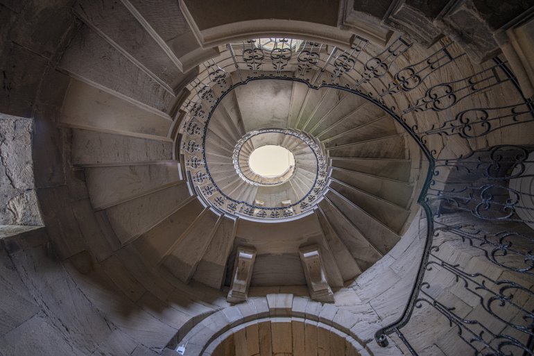 Cantilever stairs at Seaton Deleval Hall