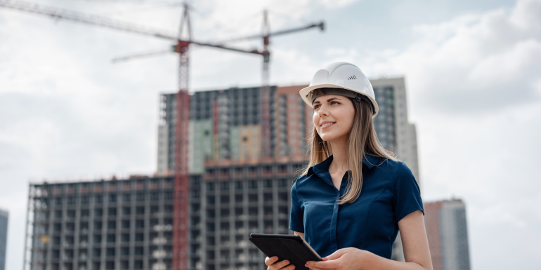 Female Construction Engineer Architect Tablet CREDIT-shutterstock-1139225102