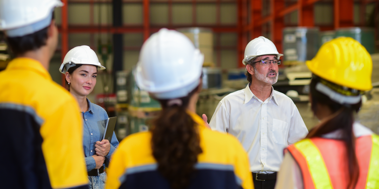 training industry worker, workshop factory operator, shutterstock_2495109599