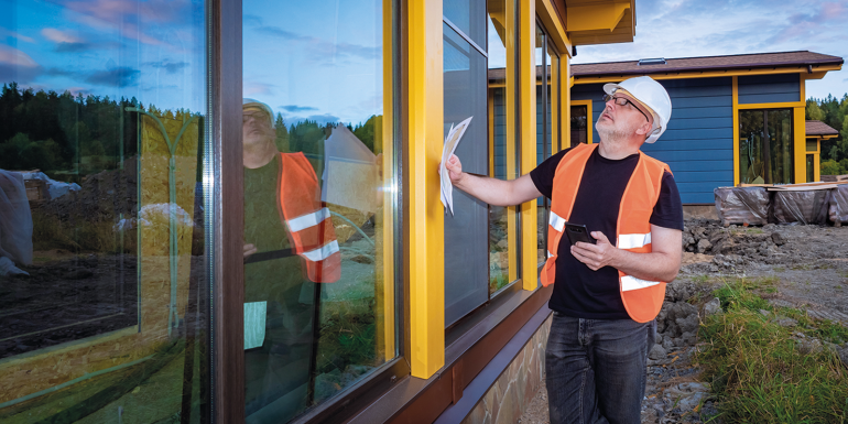 The engineer checks the quality of construction work. CREDIT_Shutterstock_1638853744