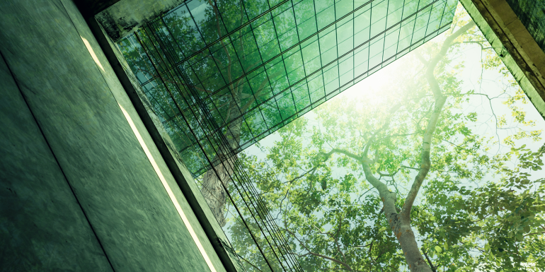 Sustainble green building.CREDIT_shutterstock_2228318681