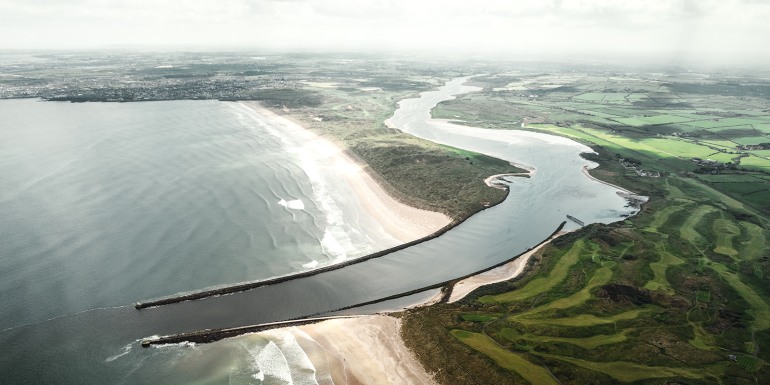 Portstewart Beach and Castlerock Beach at the mouth of the River Bann.CREDIT_shutterstock_2502818665
