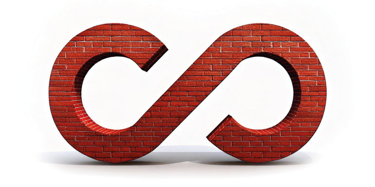 three 3d interlinking brick walls forming three sections of circle 51814.CREDIT_Adobe-Firefl