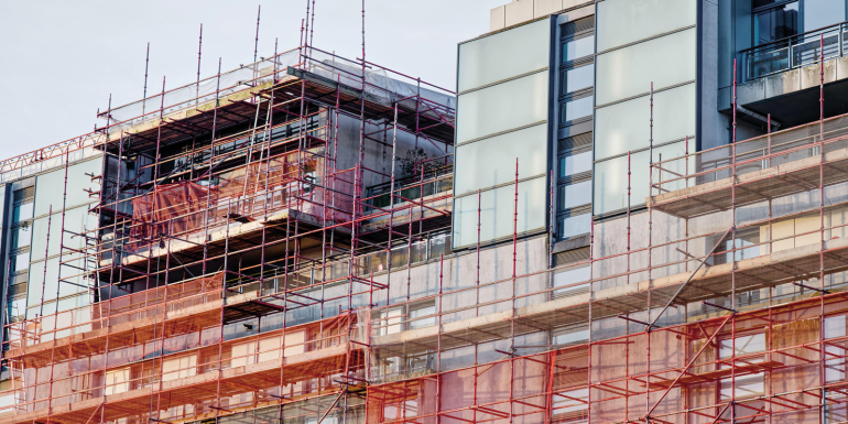Orange cladding on building. CREDIT_alamy_2r2mk01
