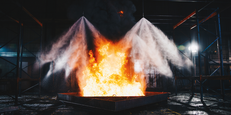 High-pressure water-mist fire suppression systems need less water storage in comparison to sprinkler systems.CREDIT_HI-FOG-by-Marioff