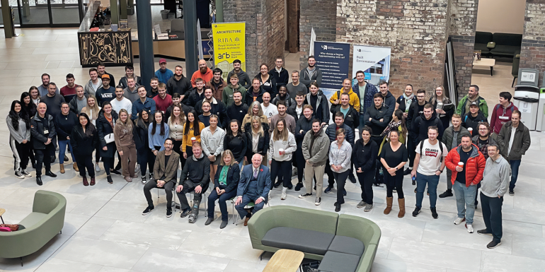 building control students on campus during intensive week.credit - university of wolverhampton