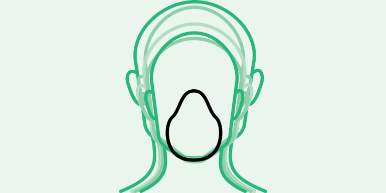 Vector illustration showcasing different female face shapes.CREDIT_istock-2205455326