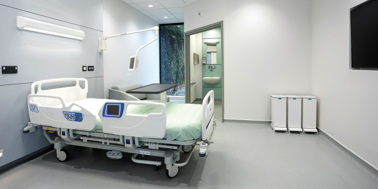 A full-scale prototype bedroom, ensuite and adjoining corridor was commissioned by the New Hospital Programme.CREDIT_steph-simmons-photos