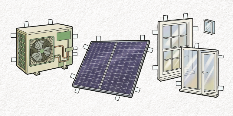 Air conditioning, solar panel, and windows._CREDIT_istock-1370544962--and--gemini_generated_image_r0w4qtr0w4qtr0w4