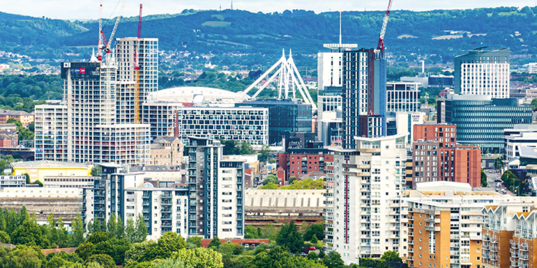 Aerial shot of Cardiff City,credit_istock-2157342142