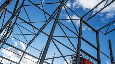 Steel structure frame under constructio.CREDIT_istock-1206513172