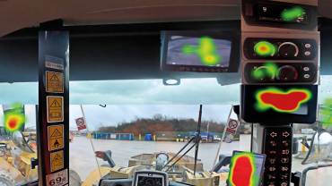 An example of a driver’s eye-tracking shown as a heat map