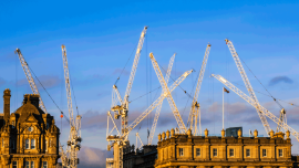 Construction site in Edinburgh Old Town, Scotland - Image credit-iStock-1213255508