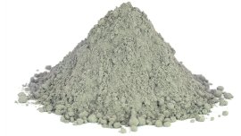 Grady cement powder over white background . CREDIT- alamy-eyxxg4