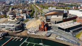 aerial of cardiff. CREDIT_shutterstock_1963536694