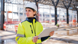 construction worker with tablet. CREDIT_shutterstock_1627547461