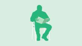 illustration of a man reading a magazine.CREDIT_iStock-474170824