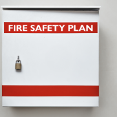 fire safety plan box cabinet building. Credit_shutterstock_2286619157