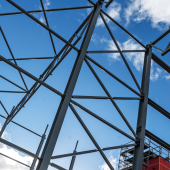 Steel structure frame under constructio.CREDIT_istock-1206513172