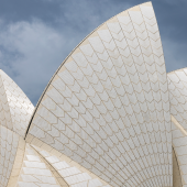 Sydney Opera House with iconic sail-like roofs.CREDIT_istock-1484231980