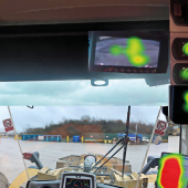 An example of a driver’s eye-tracking shown as a heat map