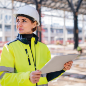construction worker with tablet. CREDIT_shutterstock_1627547461