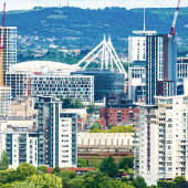 Aerial shot of Cardiff City,credit_istock-2157342142