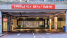 Hospital emergency department entrance, red signage visible.CREDIT_istock-641284652.